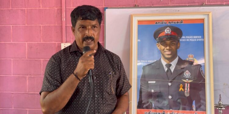 கனடாவில் விபத்தில் உயிரிழந்த அதிகாரிக்கு முள்ளியவளையில் அஞ்சலி.