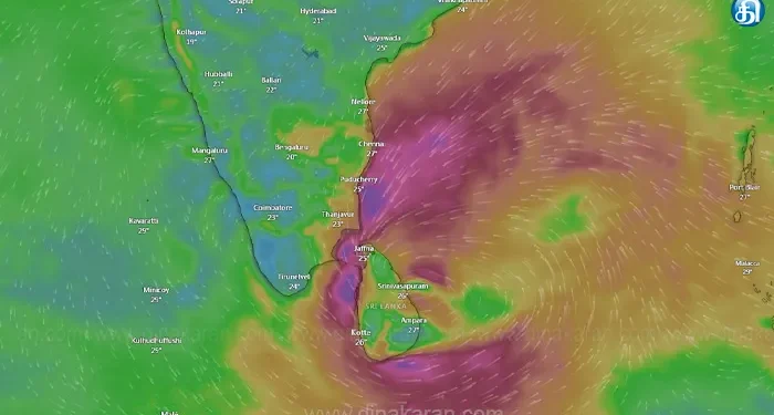 வங்கக் கடலில் உருவான ஃபெங்கல் புயல்.