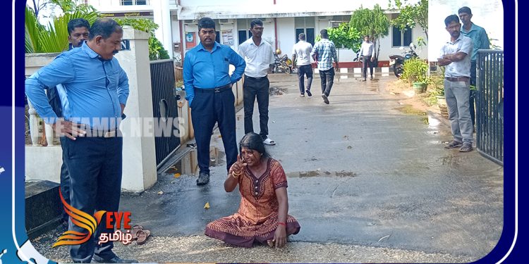 மாட்டினை மீட்க கொட்டும் மழையில் போராடிய பெண்…