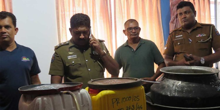மட்டக்களப்பு கருவப்பங்கேணியில் கசிப்பு உற்பத்தி நிலையம் முற்றுகை