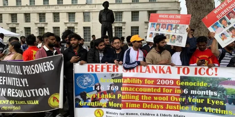 செம்மணி மனிதப் புதைகுழிக்கு நீதிகோரி லண்டனில் பாரிய போராட்டம்!