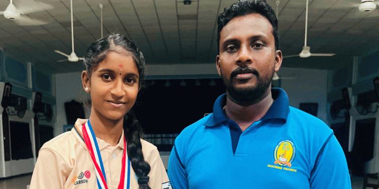 மாகாண மட்ட கரம் போட்டியில் வெற்றி பெற்ற வேலணை மாணவி