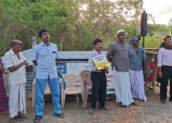 தையிட்டியில் காணிகளை  கையளிக்கக் கோரி போராட்டம் முன்னெடுப்பு