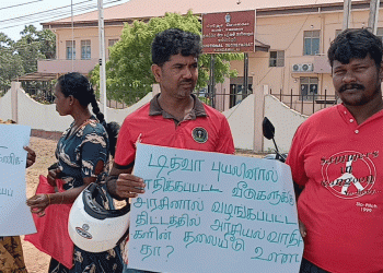 கண்டாவளையில் முன்னெடுக்கப்பட்ட கவனயீர்ப்பு போராட்டம்